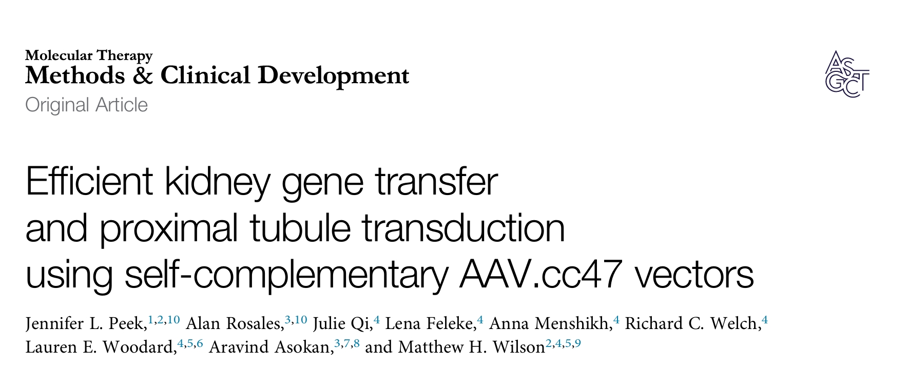 AAV.cc47肾脏靶向研究背景